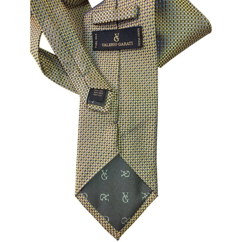 Valerio Garati 90s Iridescent Geometric Jacquard Silk Tie 4